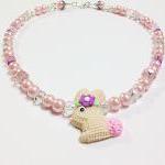 Baby Pink & Clear Pearl Crystal Easter..